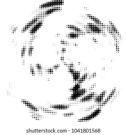 Grunge halftone black and white dots texture background. Spotted vector Abstract Texture
