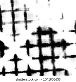 Grunge halftone black and white dots texture background. Spotted vector Abstract Texture
