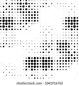 Grunge halftone black and white dots texture background. Spotted vector Abstract Texture

