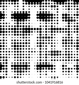 Grunge halftone black and white dots texture background. Spotted vector Abstract Texture
