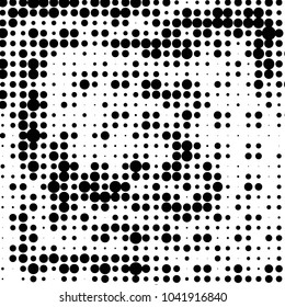 Grunge halftone black and white dots texture background. Spotted vector Abstract Texture

