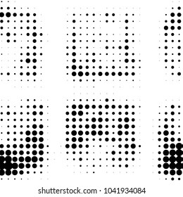 Grunge halftone black and white dots texture background. Spotted vector Abstract Texture
