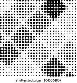 Grunge halftone black and white dots texture background. Spotted vector Abstract Texture
