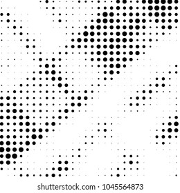 Grunge halftone black and white dots texture background. Spotted vector Abstract Texture
