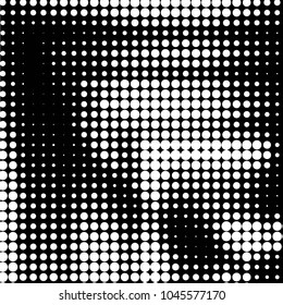 Grunge halftone black and white dots texture background. Spotted vector Abstract Texture
