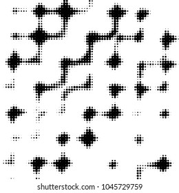 Grunge halftone black and white dots texture background. Spotted vector Abstract Texture
