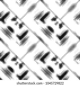 Grunge halftone black and white dots texture background. Spotted vector Abstract Texture
