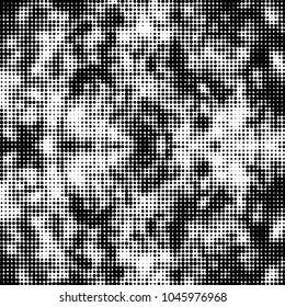 Grunge halftone black and white dots texture background. Spotted vector Abstract Texture
