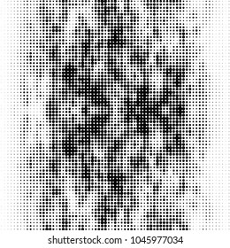 Grunge halftone black and white dots texture background. Spotted vector Abstract Texture
