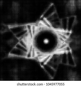 Grunge halftone black and white dots texture background. Spotted vector Abstract Texture
