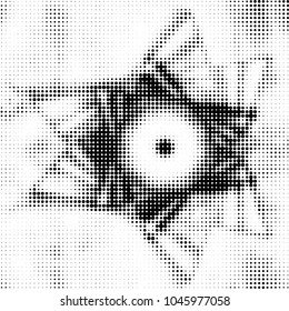 Grunge halftone black and white dots texture background. Spotted vector Abstract Texture
