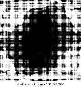 Grunge halftone black and white dots texture background. Spotted vector Abstract Texture
