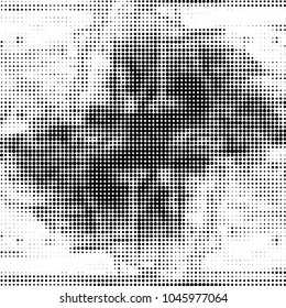 Grunge halftone black and white dots texture background. Spotted vector Abstract Texture
