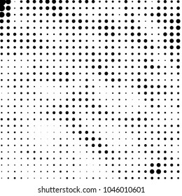 Grunge halftone black and white dots texture background. Spotted vector Abstract Texture
