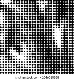 Grunge halftone black and white dots texture background. Spotted vector Abstract Texture
