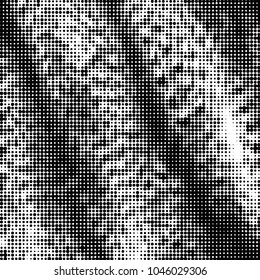 Grunge halftone black and white dots texture background. Spotted vector Abstract Texture
