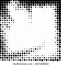 Grunge halftone black and white dots texture background. Spotted vector Abstract Texture
