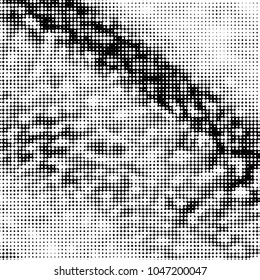 Grunge halftone black and white dots texture background. Spotted vector Abstract Texture
