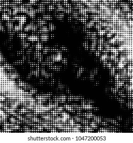 Grunge halftone black and white dots texture background. Spotted vector Abstract Texture

