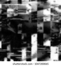 Grunge halftone black and white dots texture background. Spotted vector Abstract Texture
