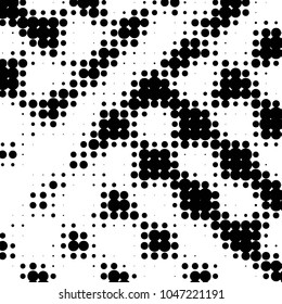 Grunge halftone black and white dots texture background. Spotted vector Abstract Texture
