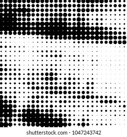 Grunge halftone black and white dots texture background. Spotted vector Abstract Texture
