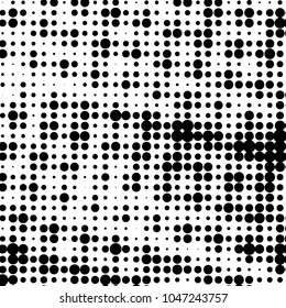 Grunge halftone black and white dots texture background. Spotted vector Abstract Texture

