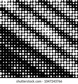 Grunge halftone black and white dots texture background. Spotted vector Abstract Texture
