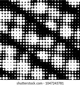 Grunge halftone black and white dots texture background. Spotted vector Abstract Texture
