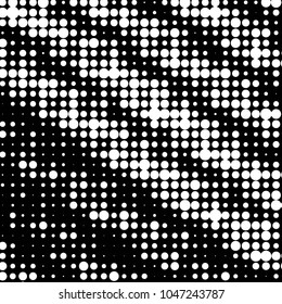 Grunge halftone black and white dots texture background. Spotted vector Abstract Texture
