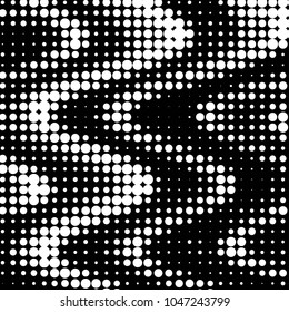 Grunge halftone black and white dots texture background. Spotted vector Abstract Texture
