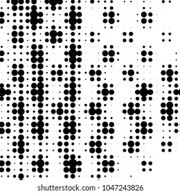 Grunge halftone black and white dots texture background. Spotted vector Abstract Texture
