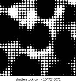 Grunge halftone black and white dots texture background. Spotted vector Abstract Texture

