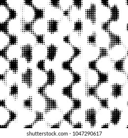 Grunge halftone black and white dots texture background. Spotted vector Abstract Texture
