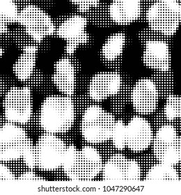 Grunge halftone black and white dots texture background. Spotted vector Abstract Texture
