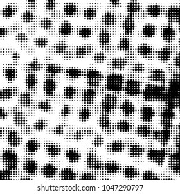 Grunge halftone black and white dots texture background. Spotted vector Abstract Texture
