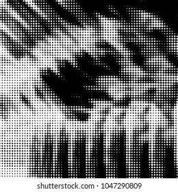 Grunge halftone black and white dots texture background. Spotted vector Abstract Texture
