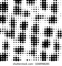 Grunge halftone black and white dots texture background. Spotted vector Abstract Texture
