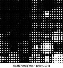 Grunge halftone black and white dots texture background. Spotted vector Abstract Texture
