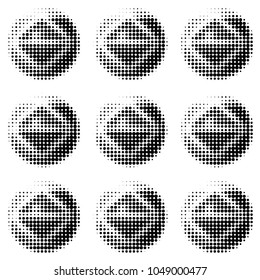 Grunge halftone black and white dots texture background. Spotted vector Abstract Texture
