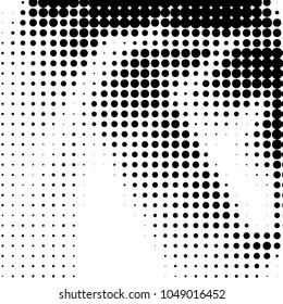 Grunge halftone black and white dots texture background. Spotted vector Abstract Texture
