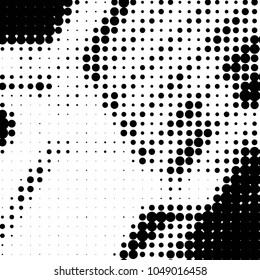 Grunge halftone black and white dots texture background. Spotted vector Abstract Texture
