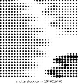 Grunge halftone black and white dots texture background. Spotted vector Abstract Texture
