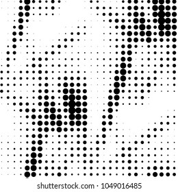 Grunge halftone black and white dots texture background. Spotted vector Abstract Texture
