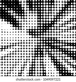 Grunge halftone black and white dots texture background. Spotted vector Abstract Texture
