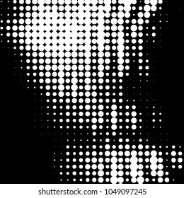 Grunge halftone black and white dots texture background. Spotted vector Abstract Texture
