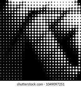 Grunge halftone black and white dots texture background. Spotted vector Abstract Texture
