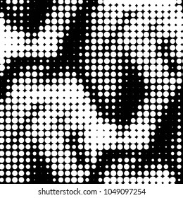 Grunge halftone black and white dots texture background. Spotted vector Abstract Texture
