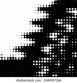 Grunge halftone black and white dots texture background. Spotted vector Abstract Texture
