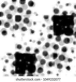 Grunge halftone black and white dots texture background. Spotted vector Abstract Texture
